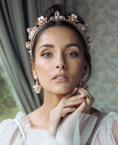 Ashlee Lauren Rose Gold Sofia Pearl Earrings photo 6