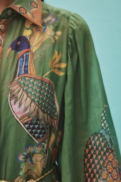 ALEMAIS Birdie Shirtdress in Jade Size 10 AU photo 12