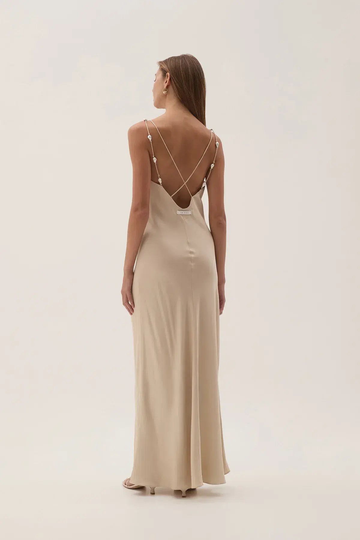 Aje Studio Crossback Midi Dress Oat Size 8 photo 2