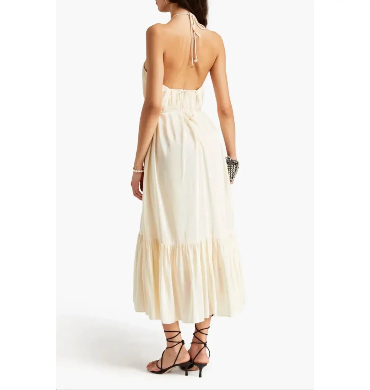 Zimmermann Halter Neck Midi Dress Cream Size 2 / AU 12 photo 2