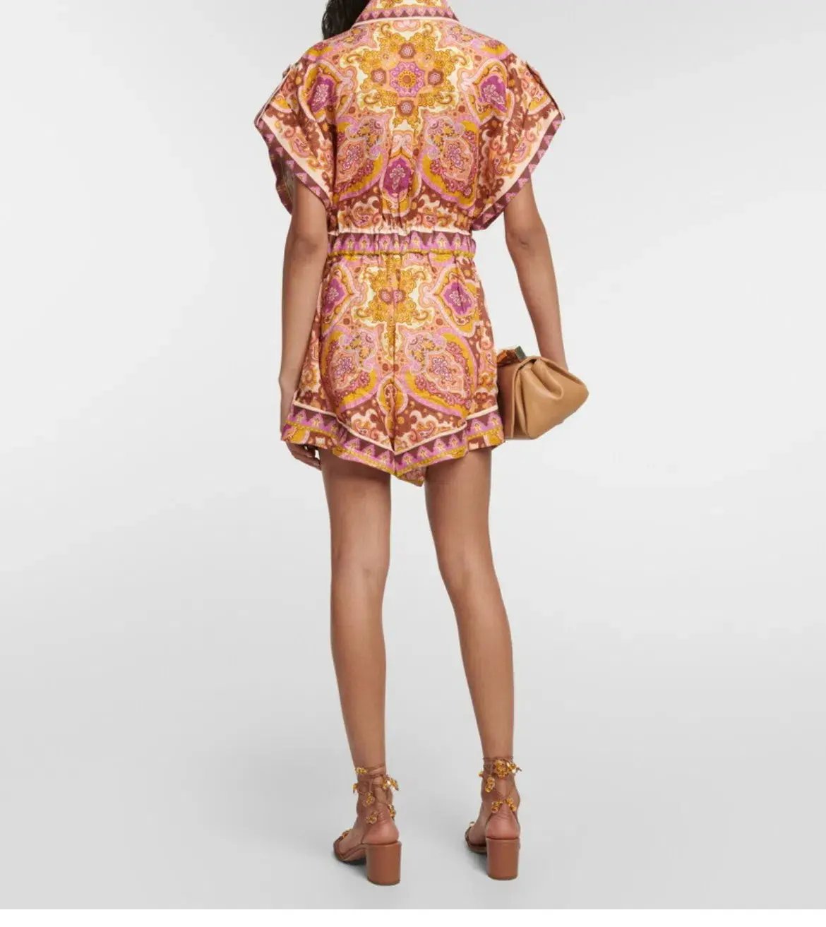 Zimmermann Halcyon Playsuit Pink Rose Size 12/M photo 5