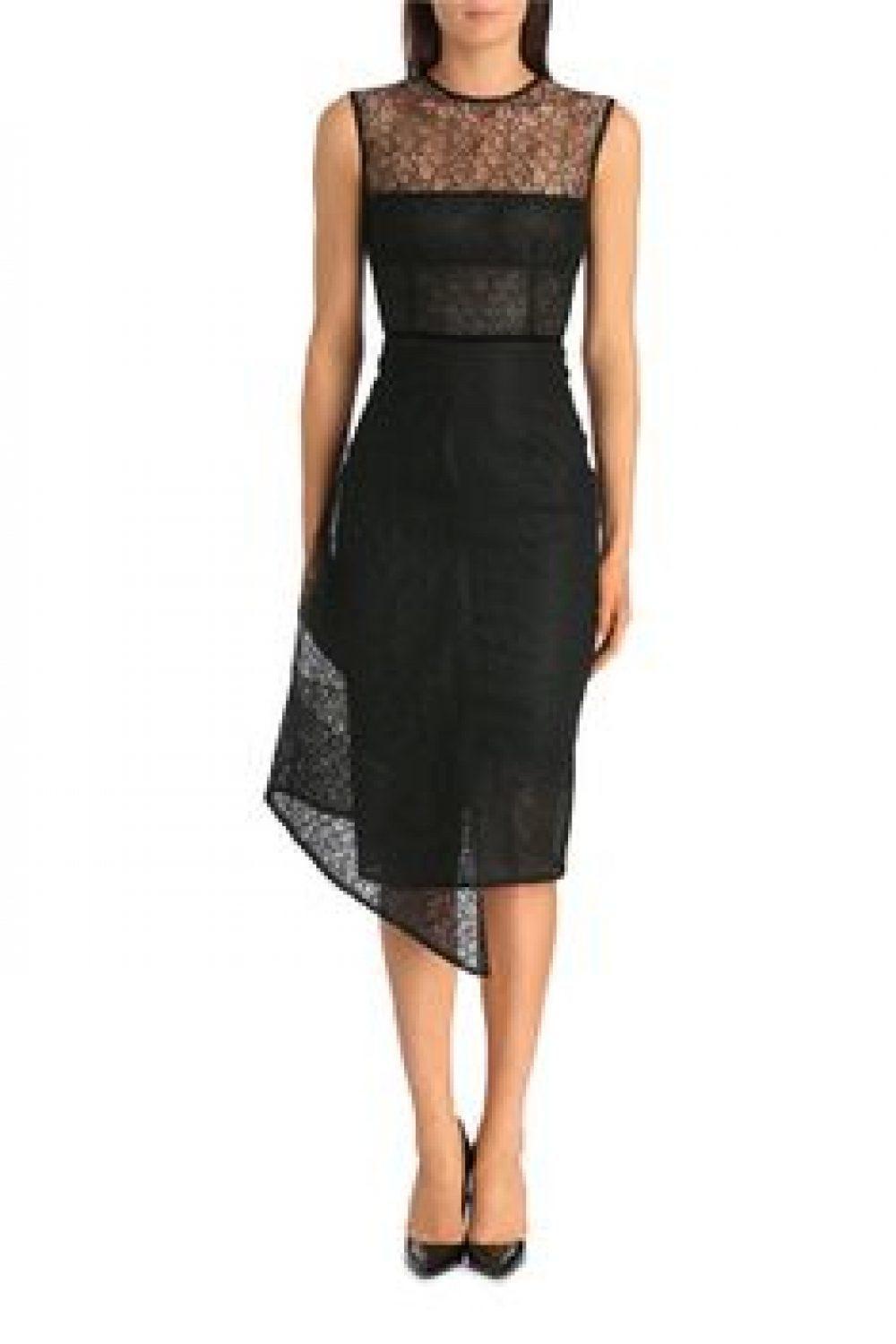 Alex Perry Maven Tulle Lace Pencil Dress Black Size 8 photo 2
