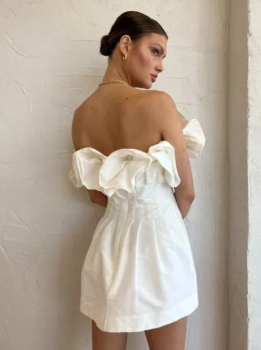 Rachel Gilbert Freida Mini Dress Ivory Size 3 / AU 12 photo 4