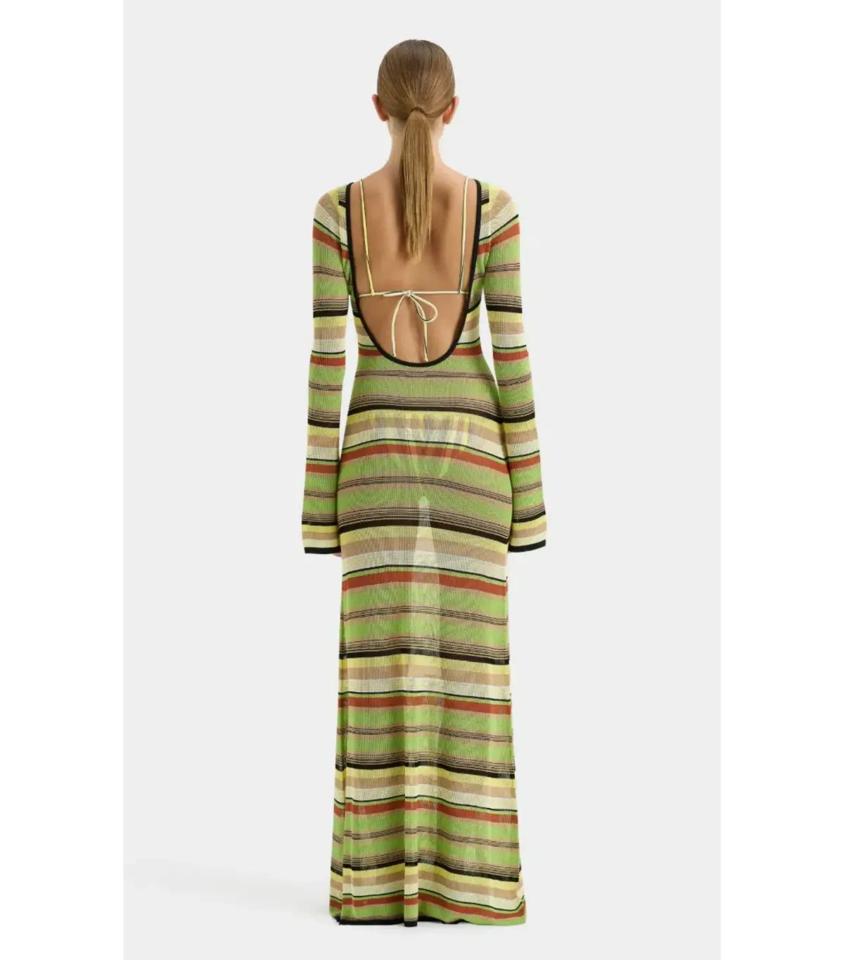 Sir the Label Coastline Low Back Dress in Palm Stripe Size 1 / AU 8 photo 2