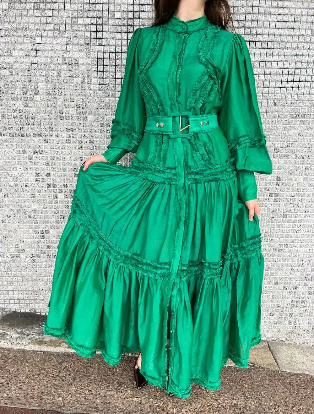 Mackenzie Mode Starlet Maxi Dress Green Size 8 photo 3