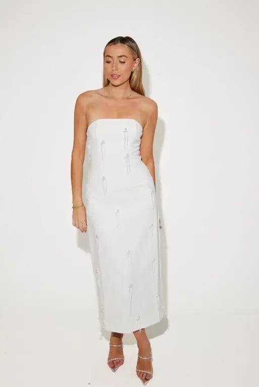 Odd Muse The Ultimate Muse Embellished Midi Dress White Size L / AU 12 photo 2
