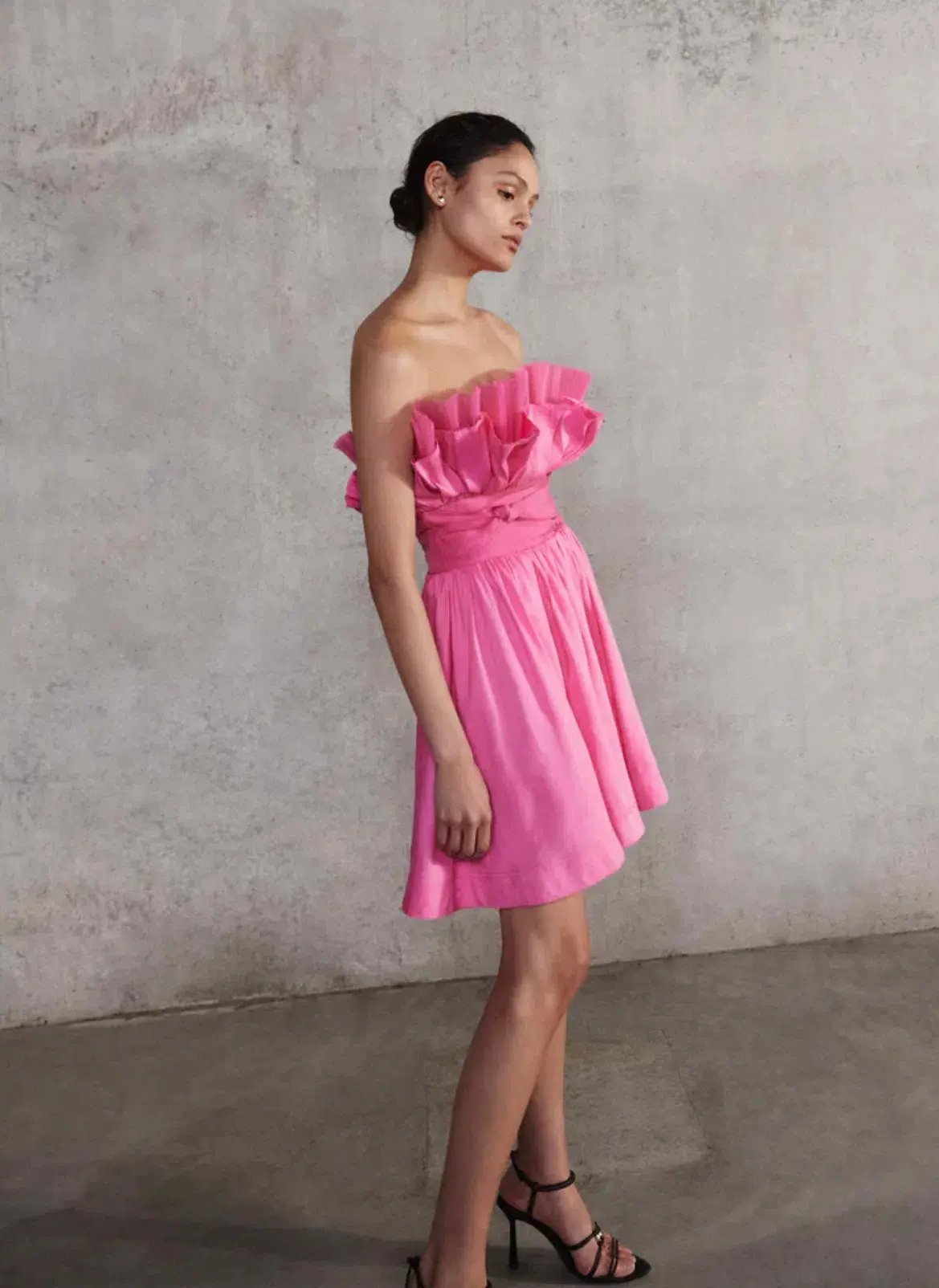Aje Whisper Layered Mini Dress Brilliant Pink Size 10 photo 5