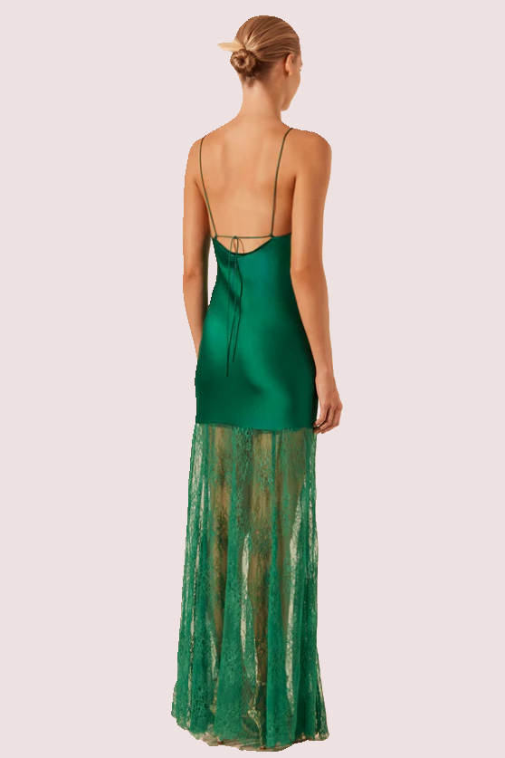 Shona Joy Elle Silk Lace Dress Green photo 2