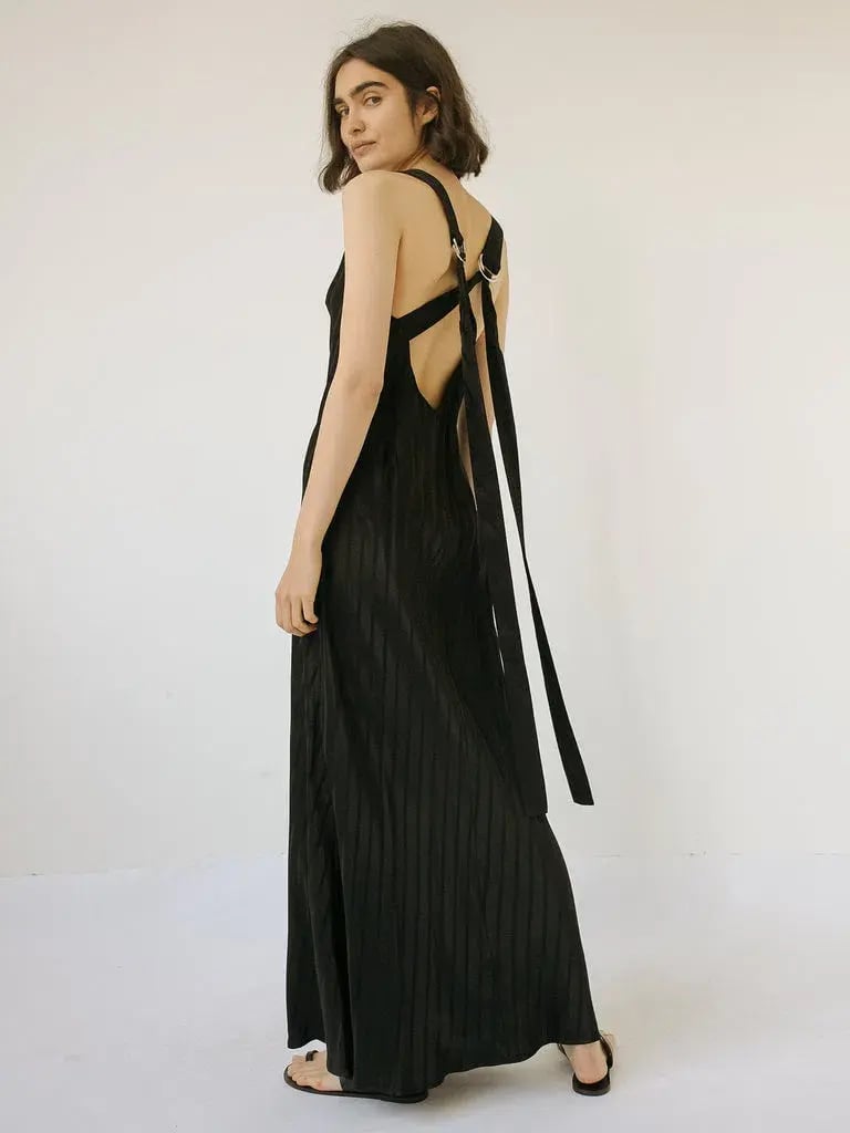 Lee Matthews Tamara Bias Maxi Dress Black Size 14 photo 2