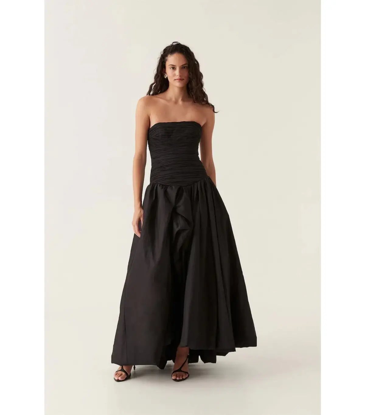 Aje Violet Bubble Hem Maxi Dress Black Size AU 10 photo 3