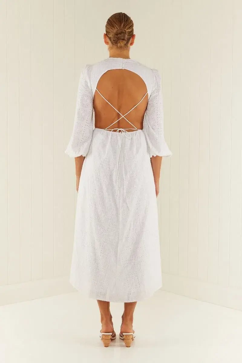 Palm Noosa Domino Dress in White Size 14 photo 3