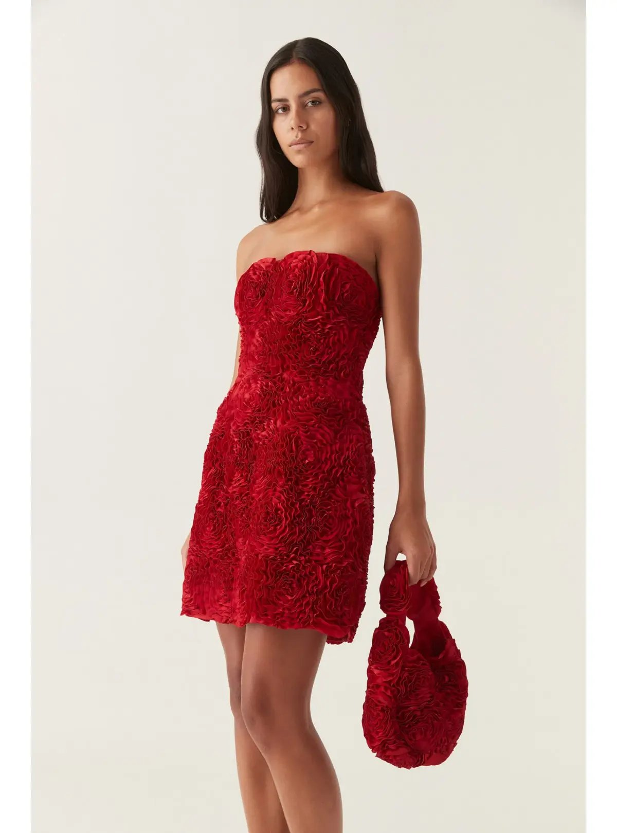 Aje Gazer Rosette Mini Dress Scarlet Red Size AU 6 photo 4