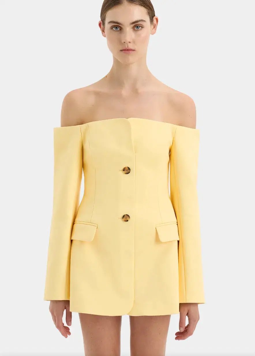 Sir the Label Sandrine Tailored Mini Dress in Limone Size 1 / AU 8 photo 10