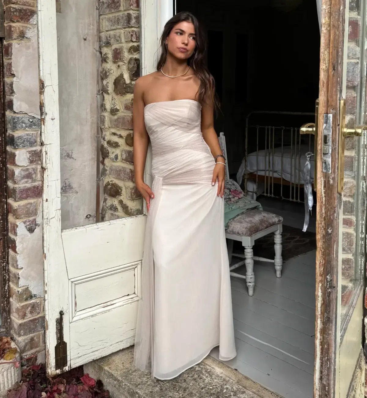 Vintage Vera Wang Paloma Dress Maxi Silver Grey Size AU 8 photo 2
