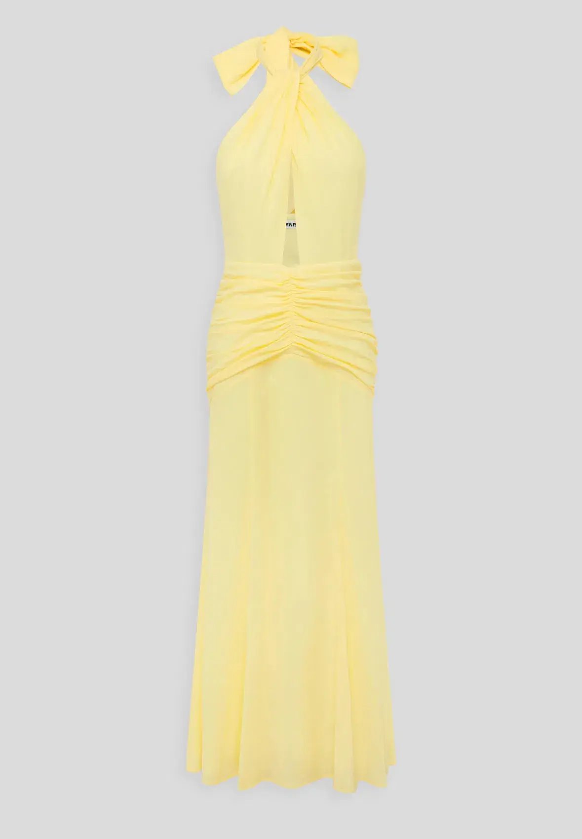 Venroy The Halter Neck Cut Out Dress in Pastel Yellow Size 6 photo 4