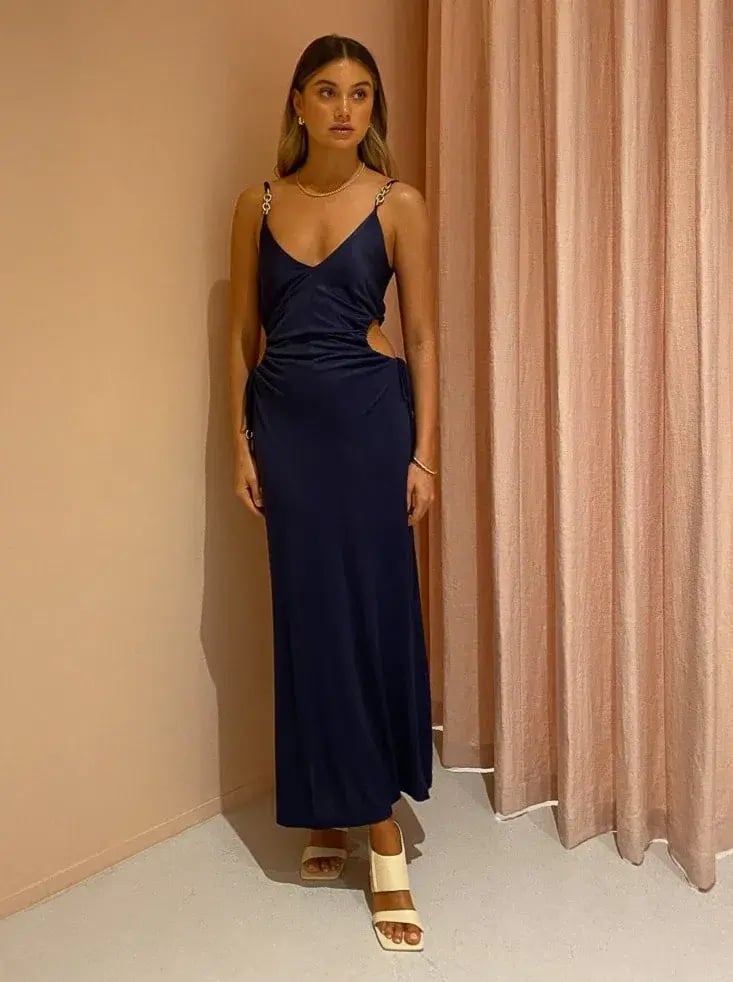 Manning Cartell Tuning In Chain Dress Navy Size 10 photo 3
