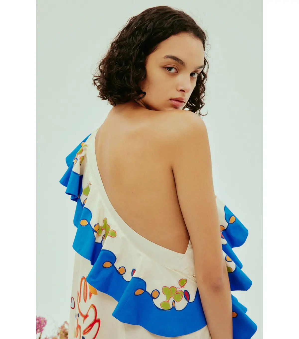 Alemais Nadia One Shoulder Ruffle Dress Print Size AU 10 photo 3