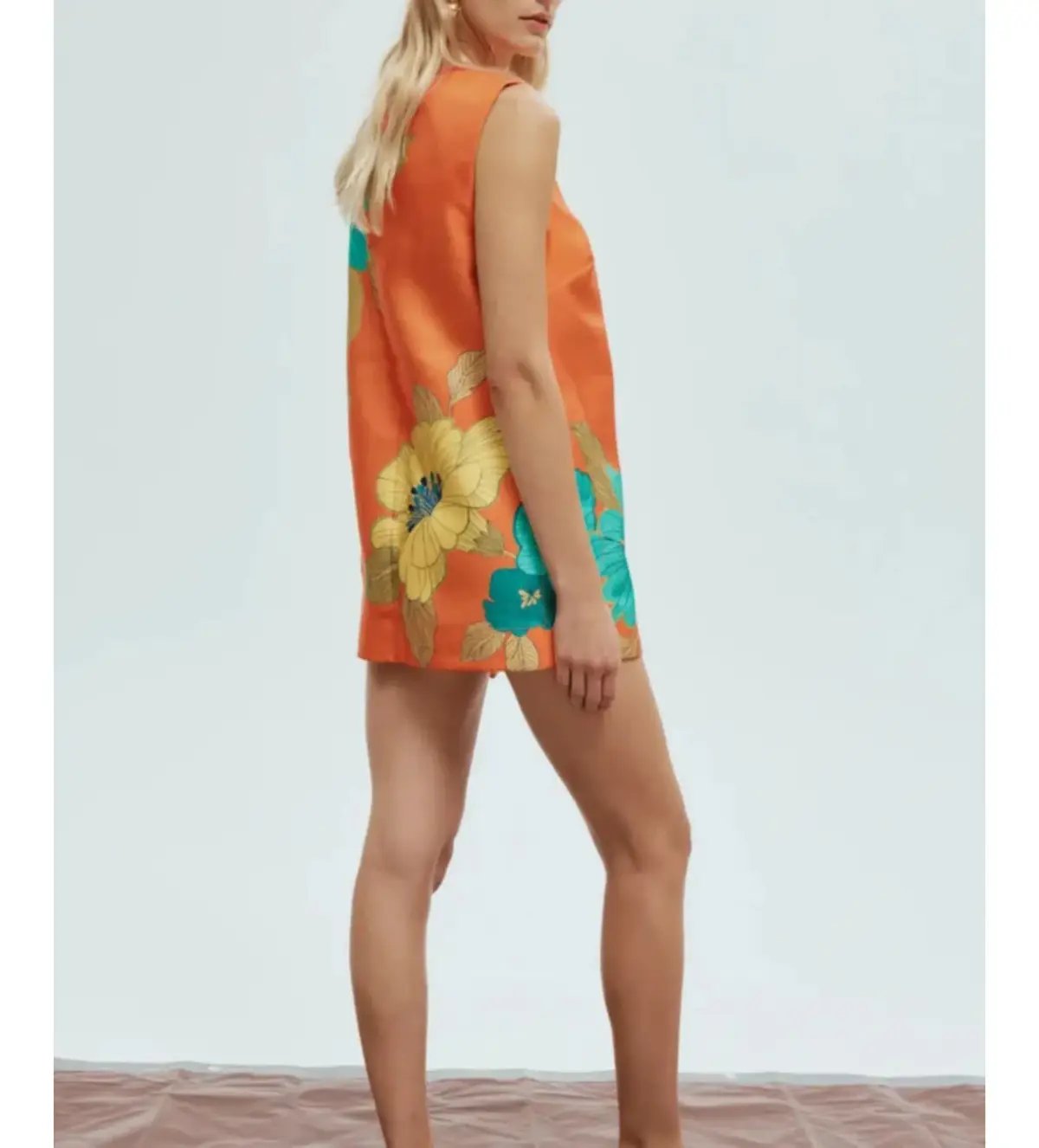 Alemais Piato Mini Dress Orange/Floral Size 12 photo 2