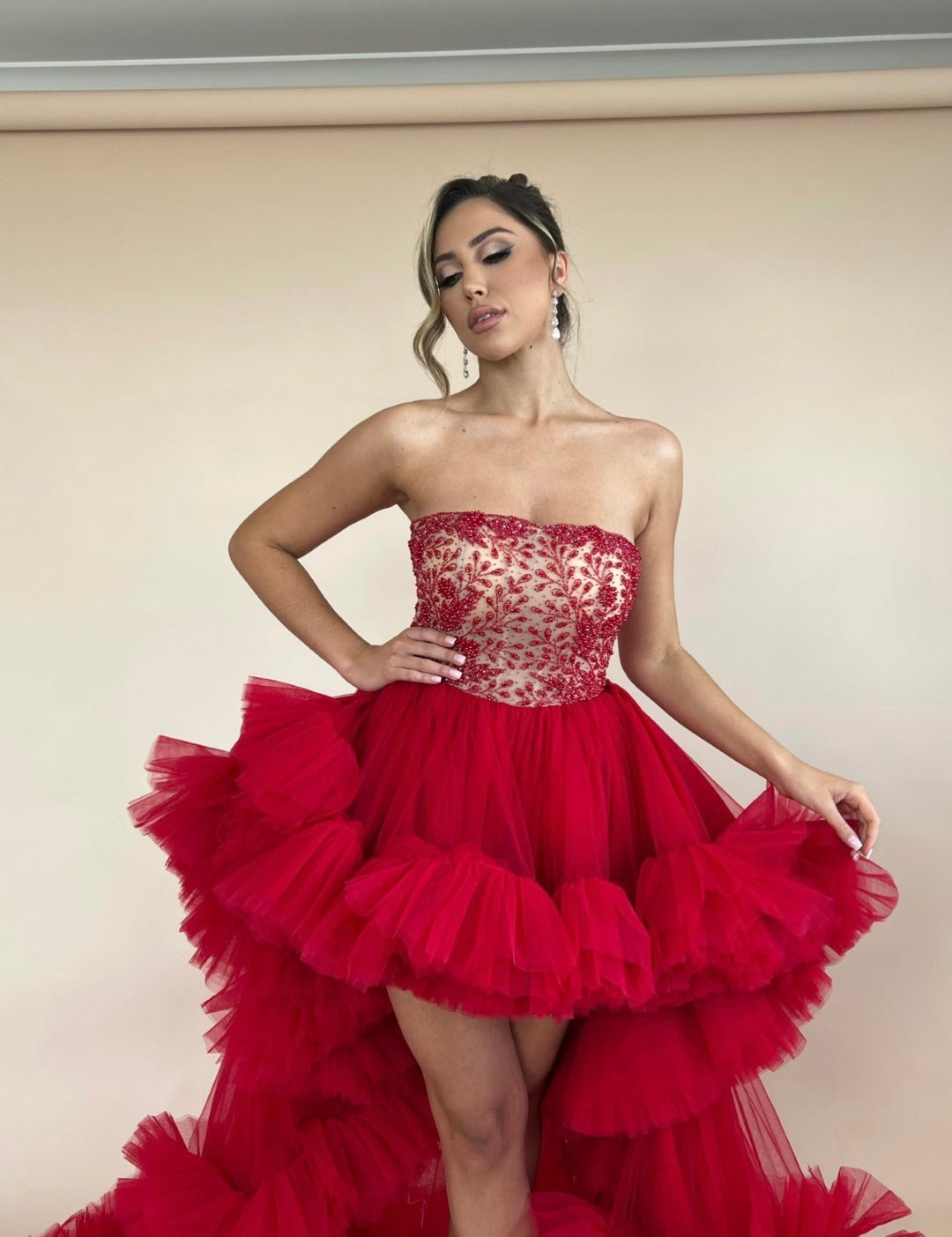 ARABELLA MINI DRESS RED photo 2