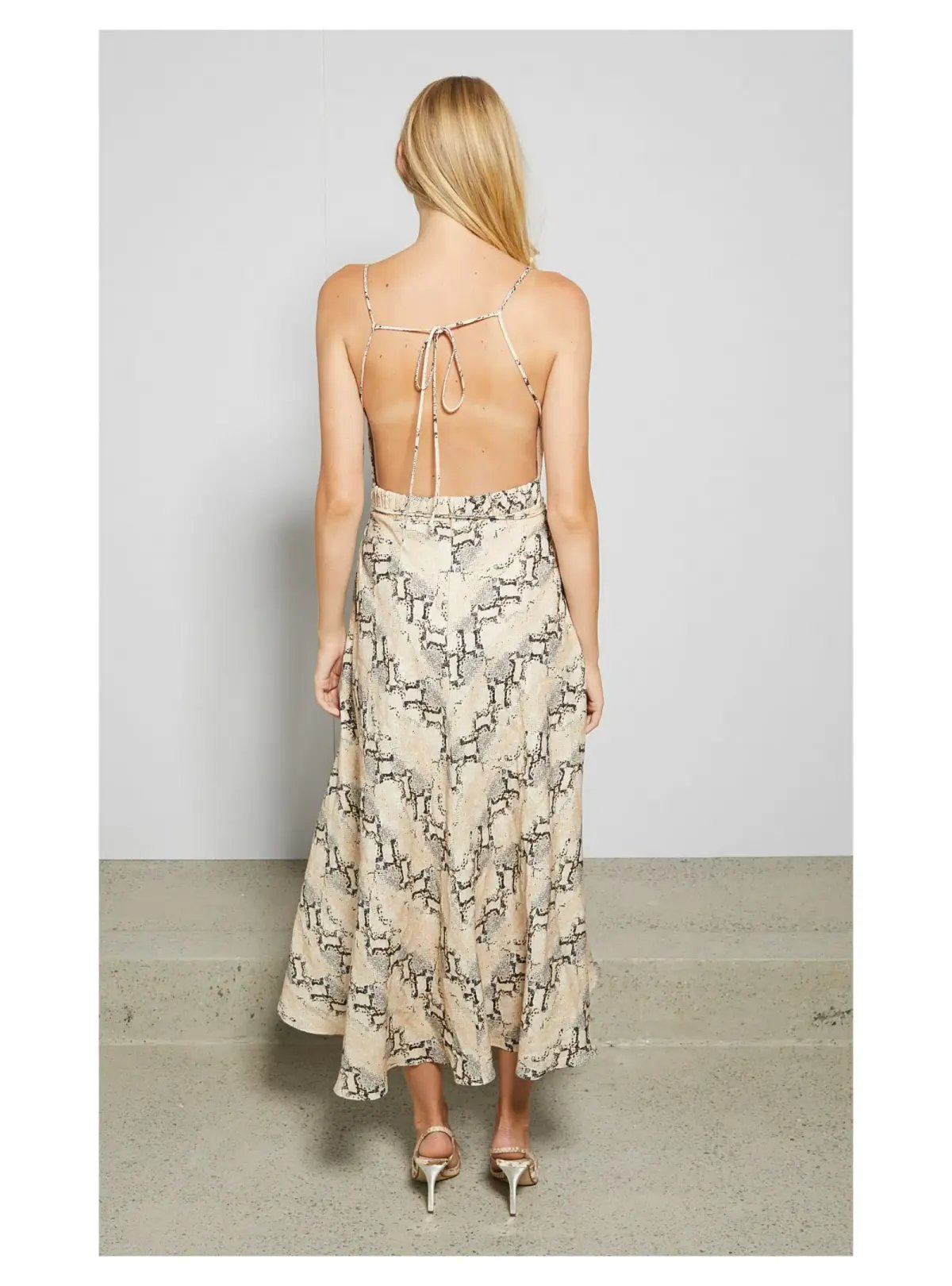 Bec & Bridge Franco Midi Dress Snakeskin Print Size AU 8 photo 3