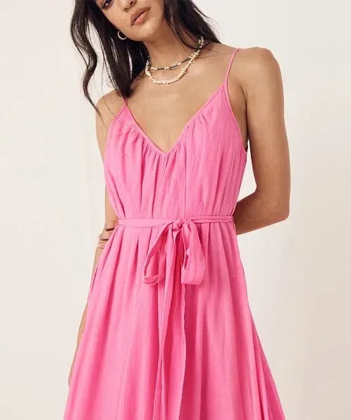 Spell & The Gypsy Azalea Strappy Maxi Cotton Dress Pink Size M / AU 10 photo 4
