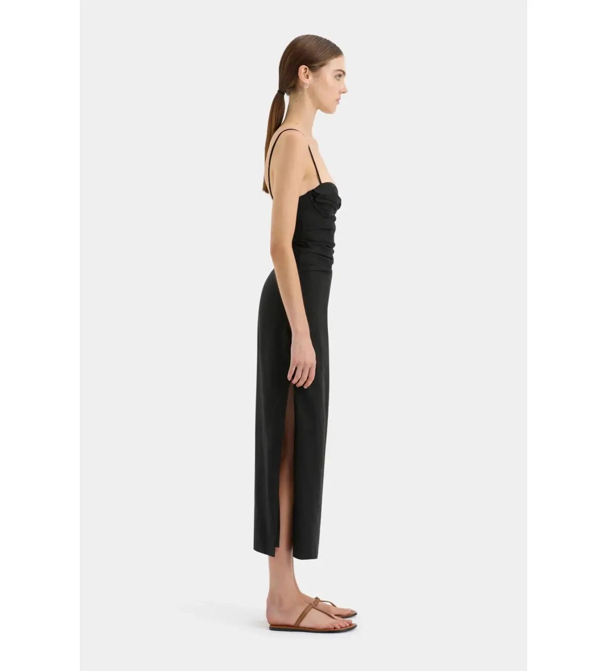 Sir The Label Noemi Balconette Midi Dress Black Size AU 10 photo 4