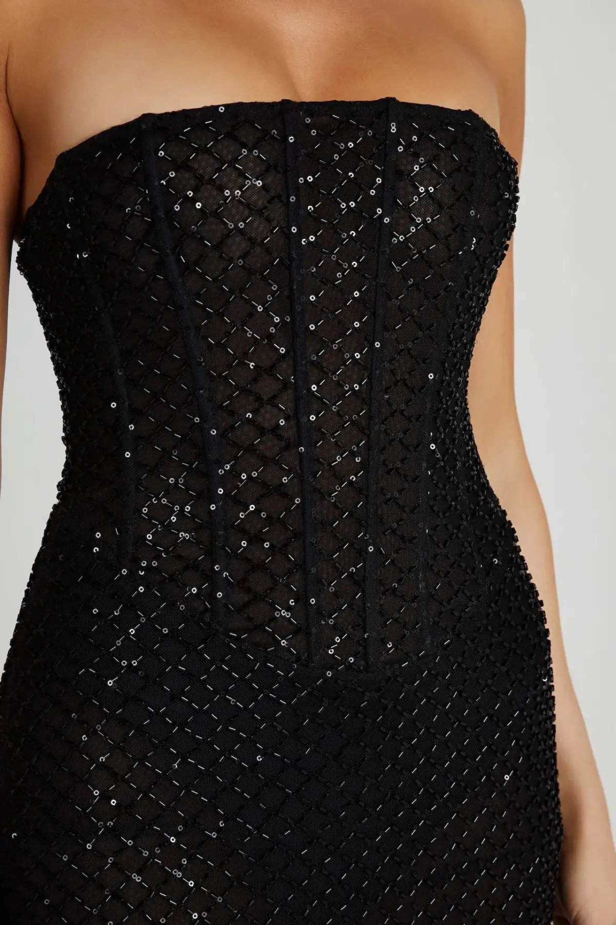 Meshki Gemma Strapless Sequin Maxi Dress Black Size M / AU 10 photo 4