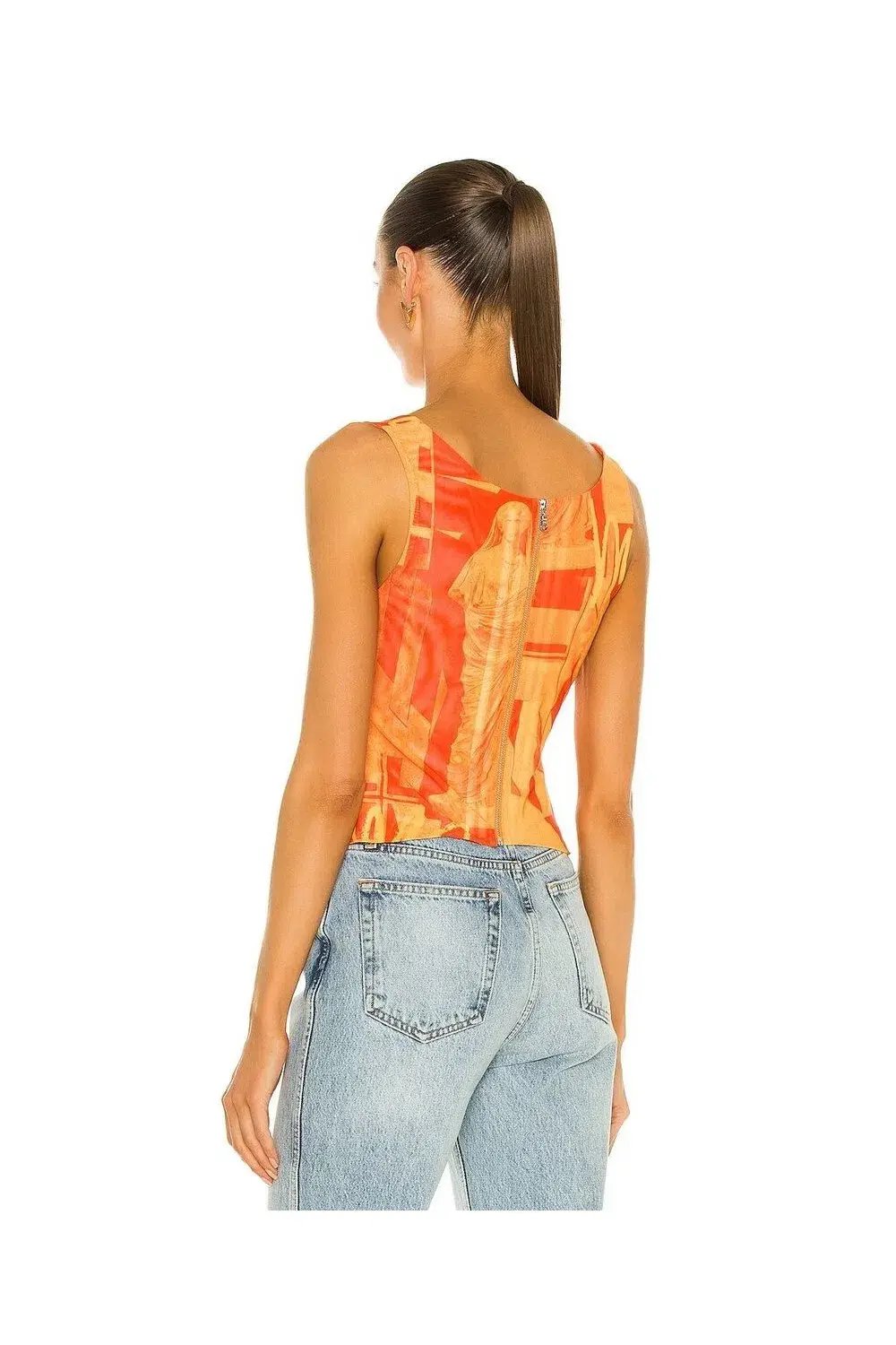 Miaou Imogen Corset Stone Orange Print Size S/ AU 10 photo 3