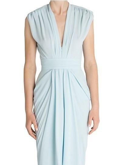 Carla Zampatti Diaphanous Waterfall Dress Ice Blue Size 6 photo 2