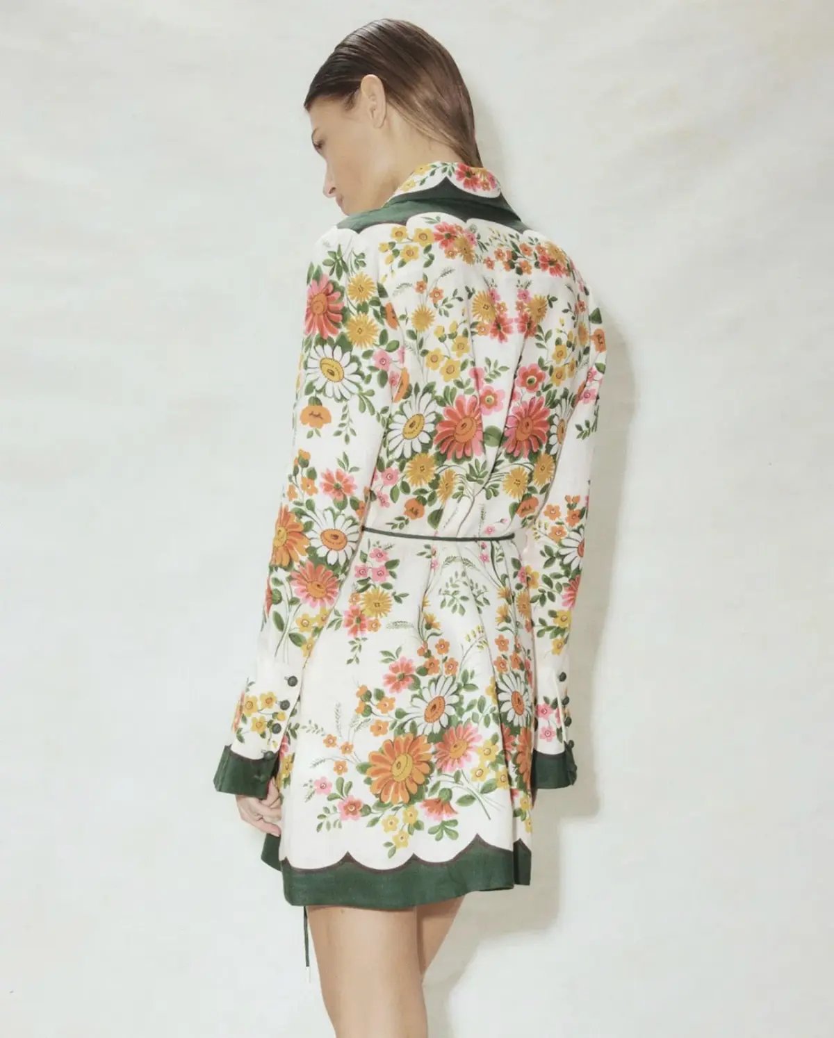 Alemais Elisabetta Mini Dress Green/Floral  Size 10 photo 2