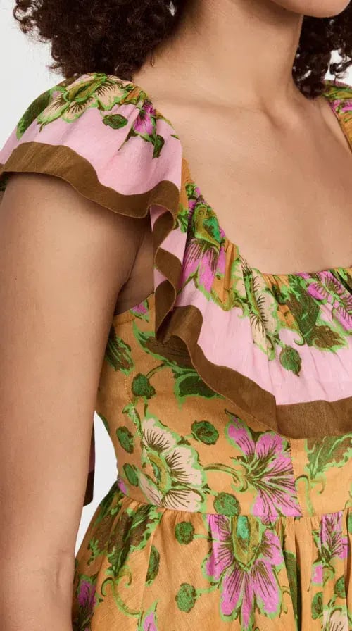 Alemais Winnie Ruffle Midi Dress Floral Size 10 photo 4