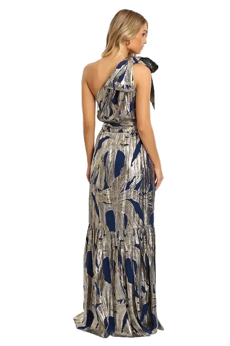 Rebecca Vallance Navarro Gown Metallic Size 16 photo 3