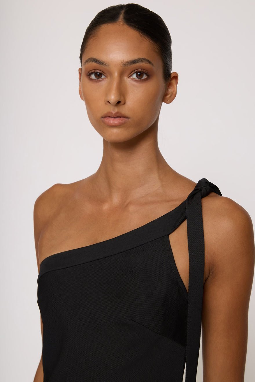 By Johnny Beverly Tie Shoulder Gown photo 4