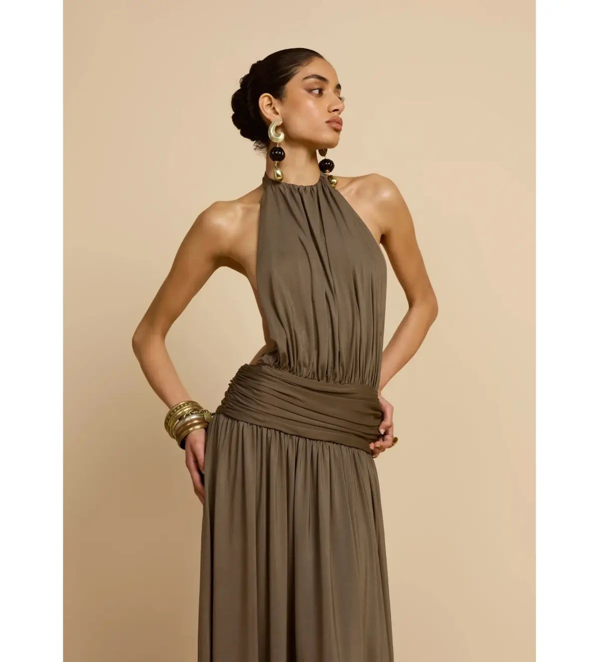 Arcina Ori Santina Maxi Dress Khaki Size M AU 10 photo 3