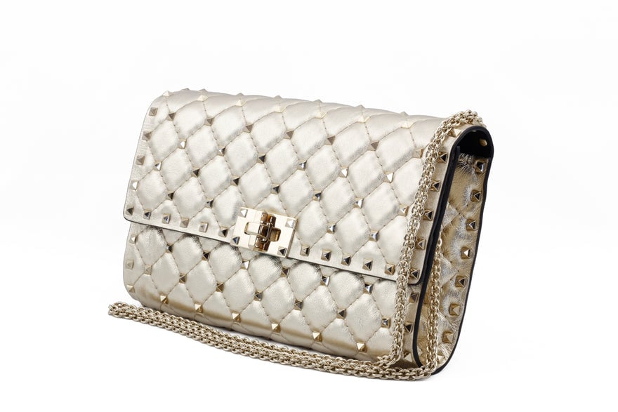 Valentino Garavani Rockstud Gold Spike Shoulder Bag photo 4
