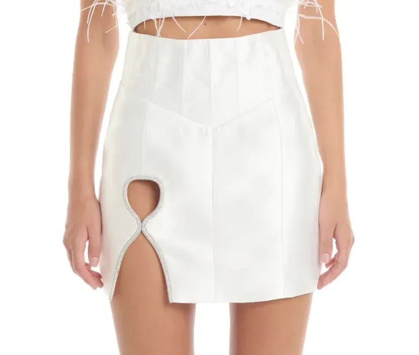 Eliyah the label Simone Skirt White Size 12 photo 3