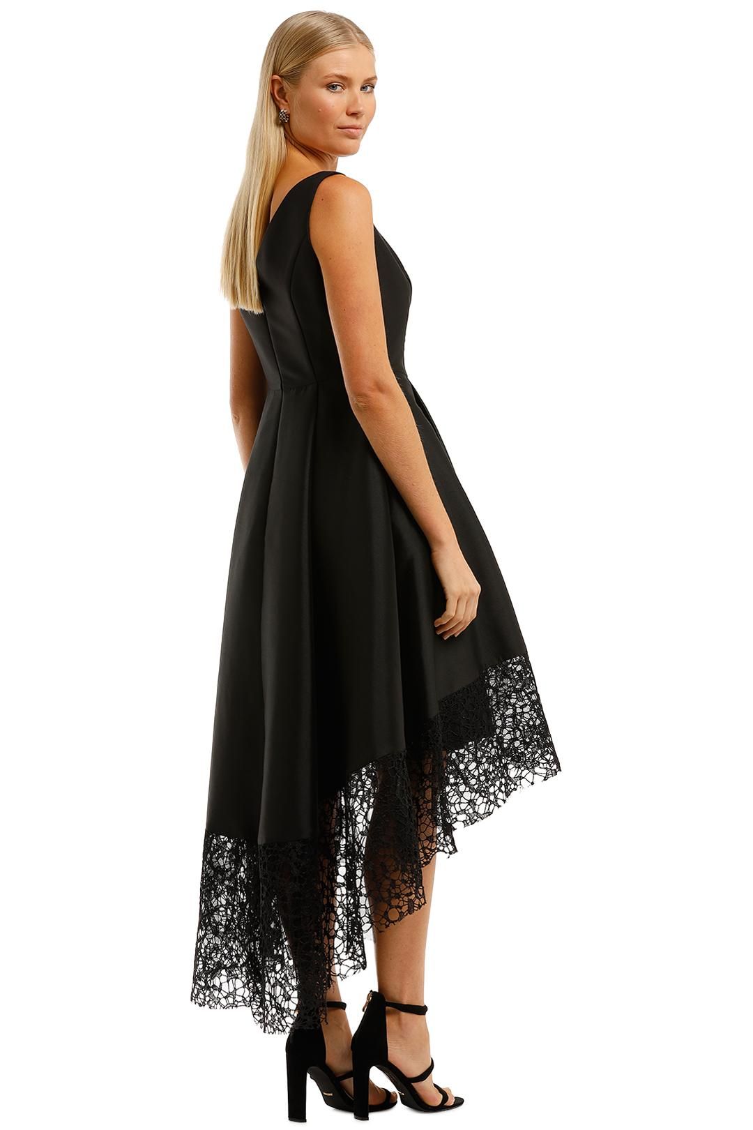 Satin Hi Lo Dress - Black photo 3