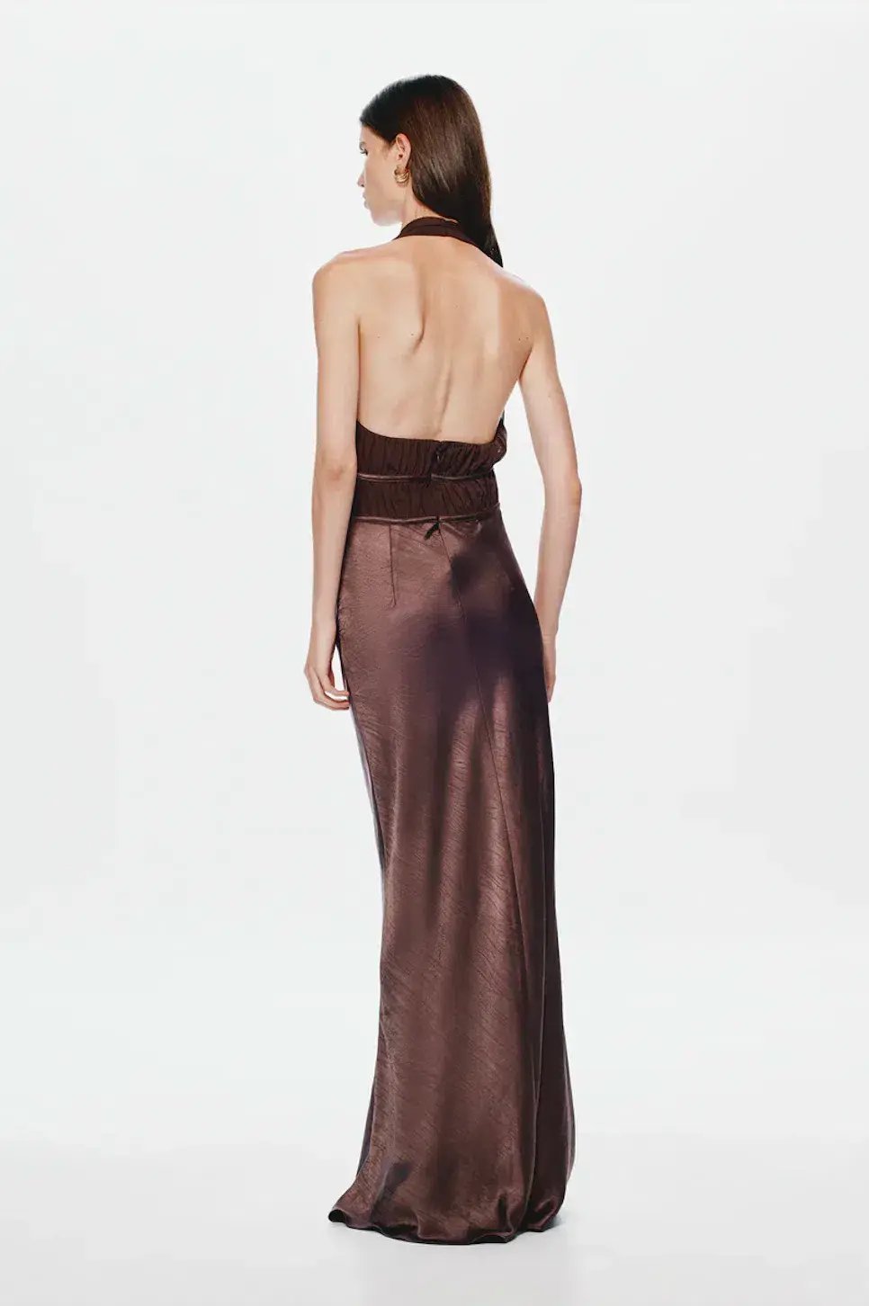 Misha The Celine Satin Dress Umber Brown Size S / AU 8 photo 6
