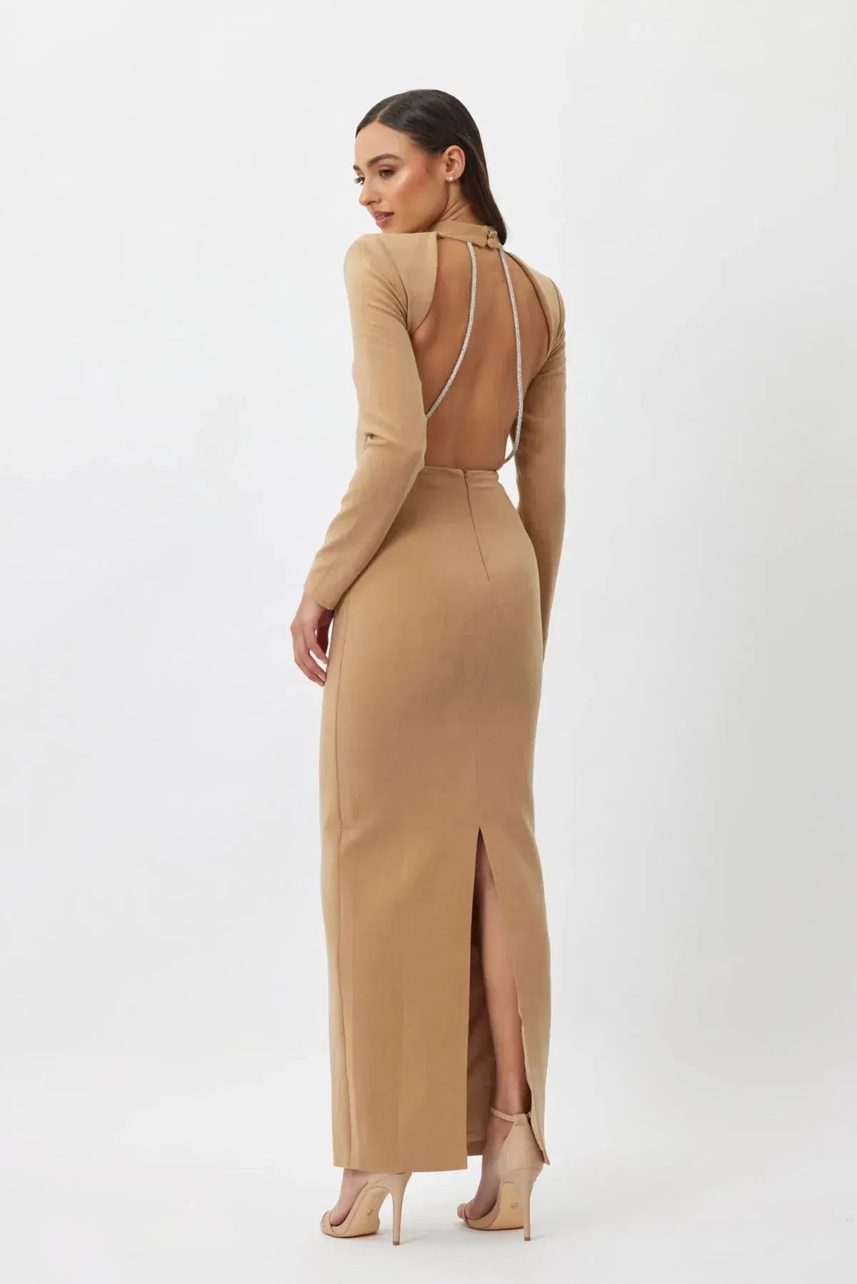 BIANCA & BRIDGETT MACKENZIE BACKLESS DRESS BEIGE photo 2