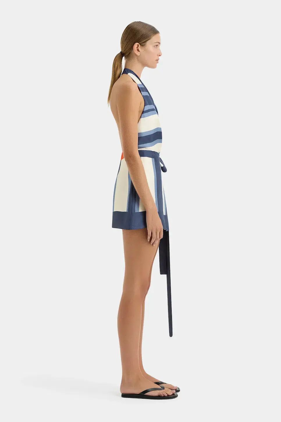 Sir The Label Dazed Wrap Halter Mini Dress Blue Studio Print Size 1 / AU 6-8 photo 5