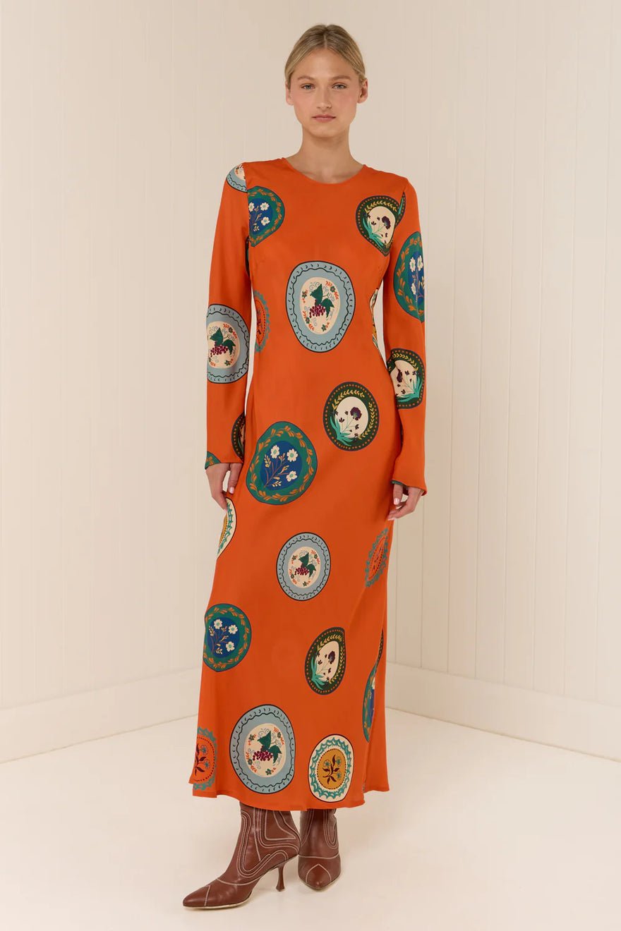 Palm Noosa Roma Dress - Orange Plates photo 3