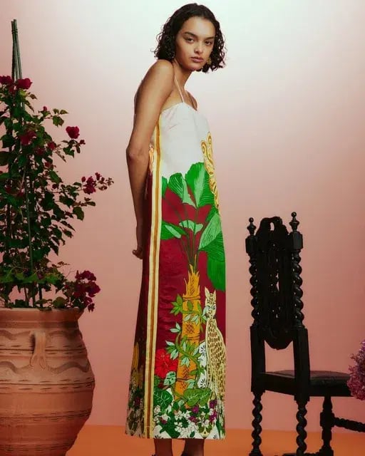 ALEMAIS Tiger Slip Midi Dress 10 photo 5