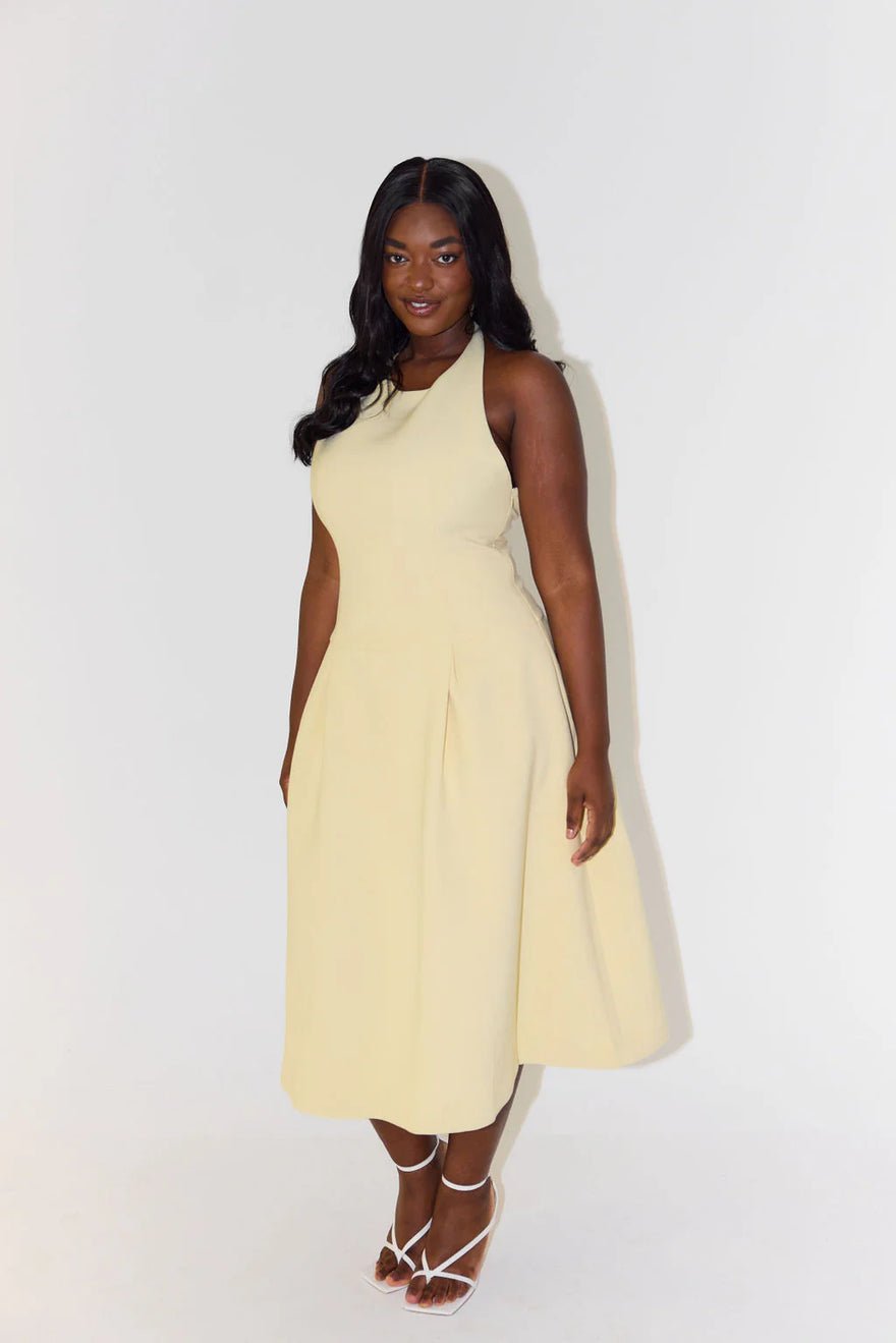 Odd Muse The Ultimate Muse Dropped Hem Midi Dress - Lemon photo 4