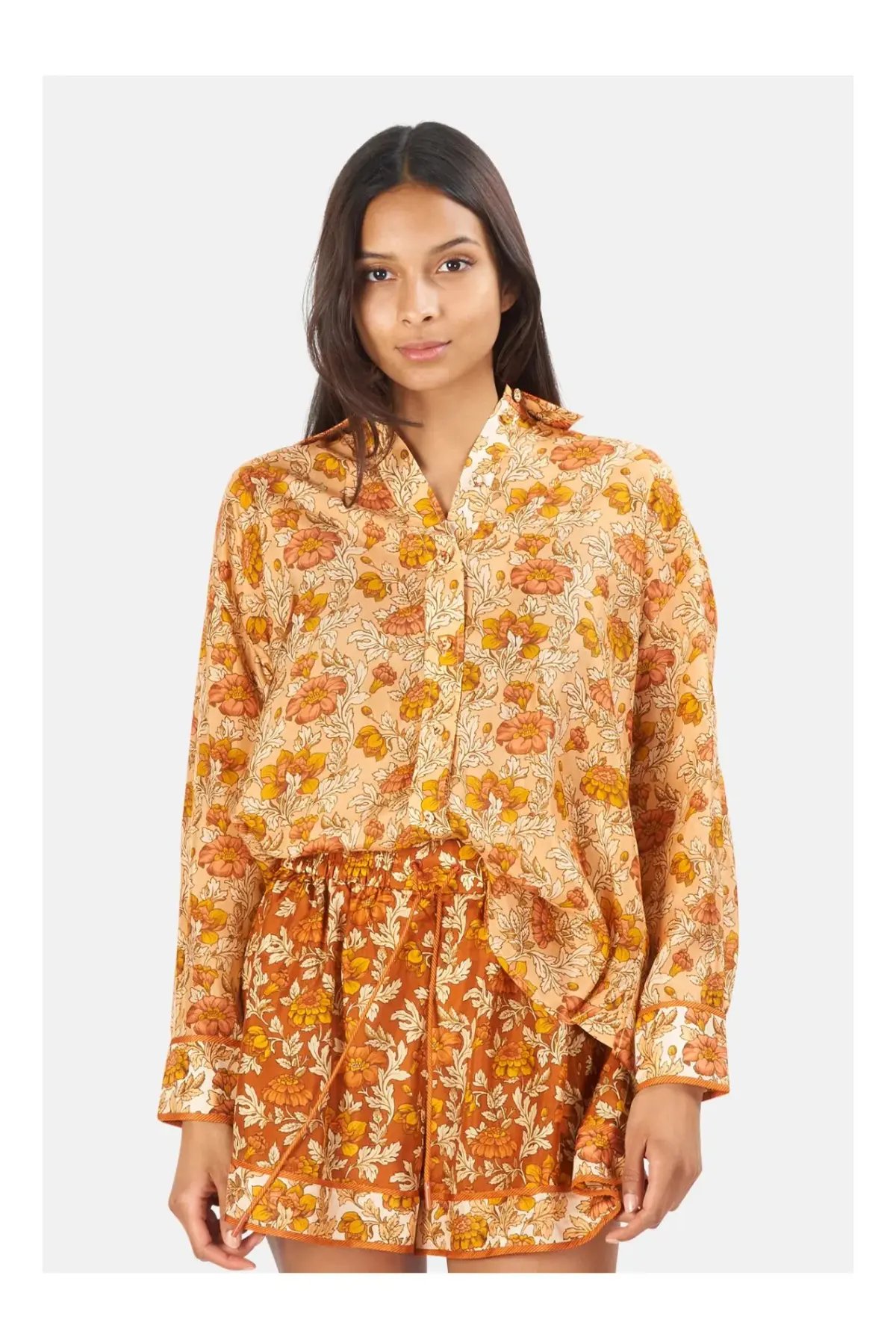 Zimmermann Andie Relaxed Shirt Almond Floral Size 1 / AU 10 photo 2