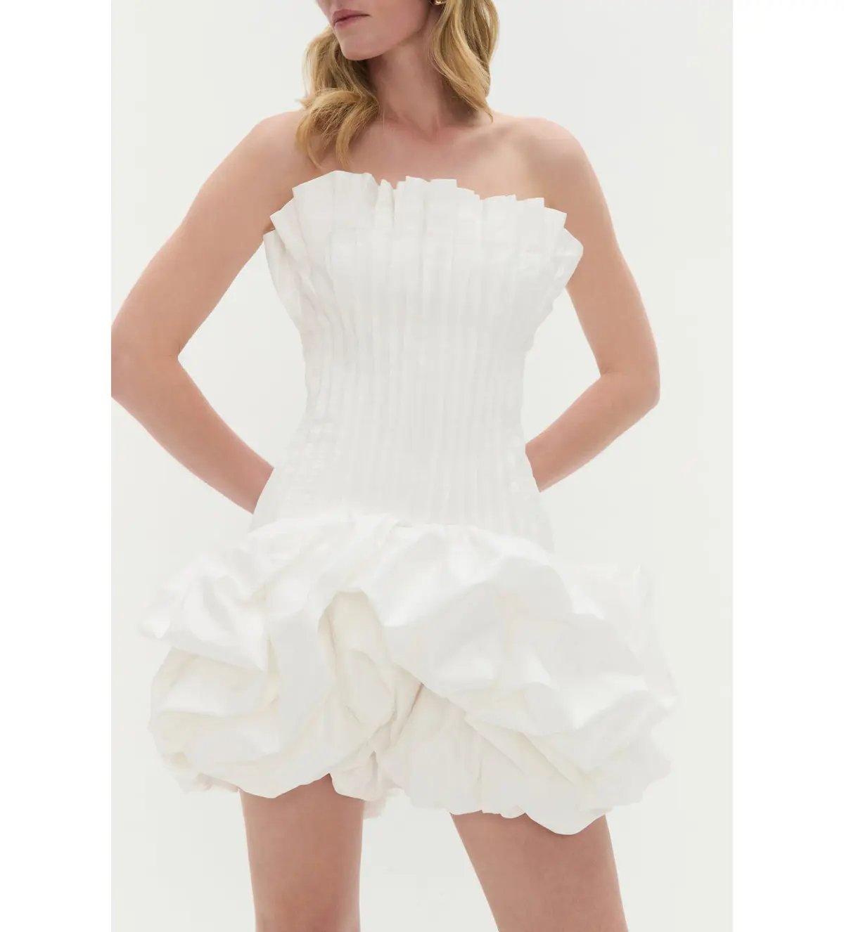 Aje Ivy Bubble Hem Dress Ivory Size 6 photo 3