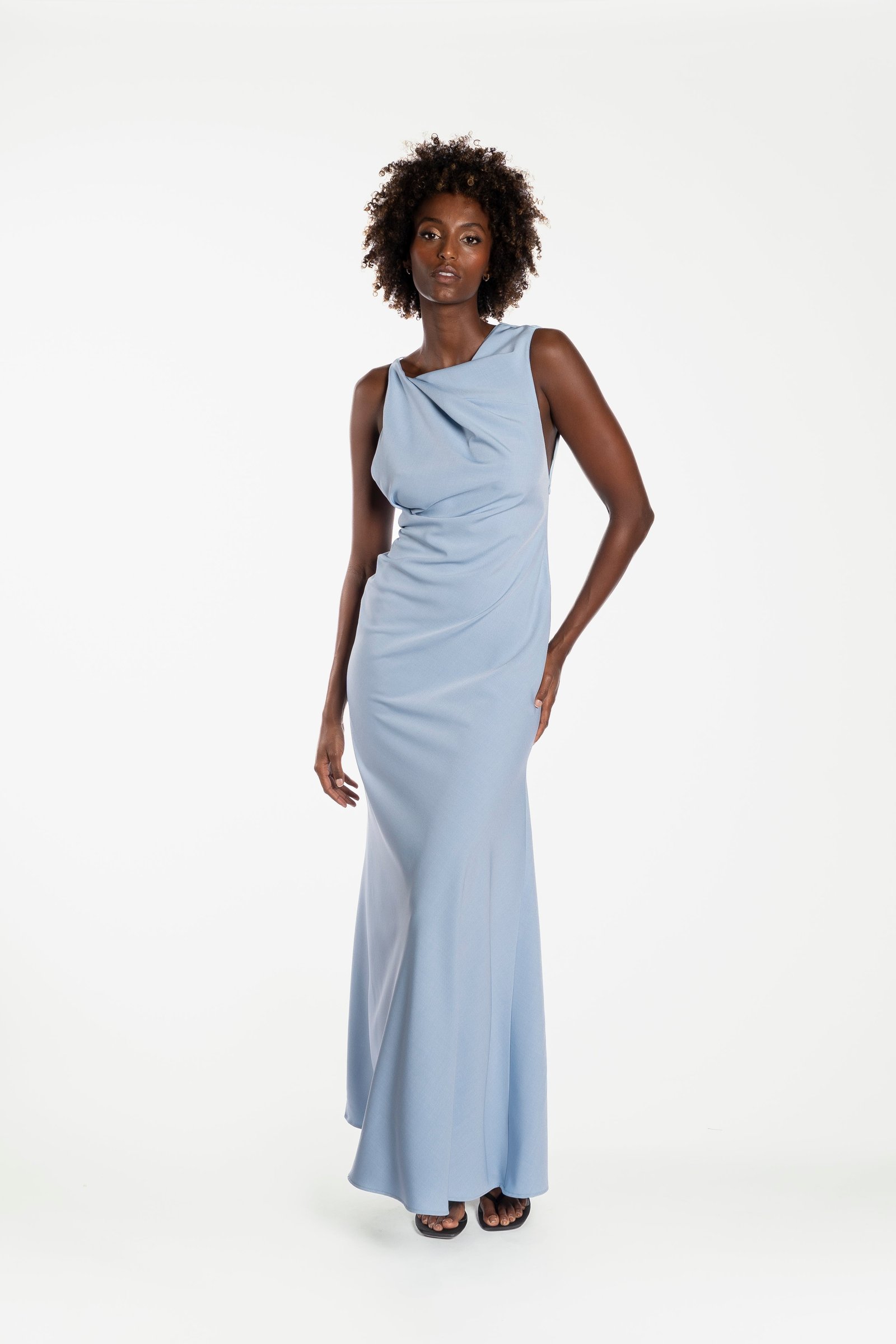 ONE FELL SWOOP KOTA MAXI DRESS - DENIM BLUE photo 3