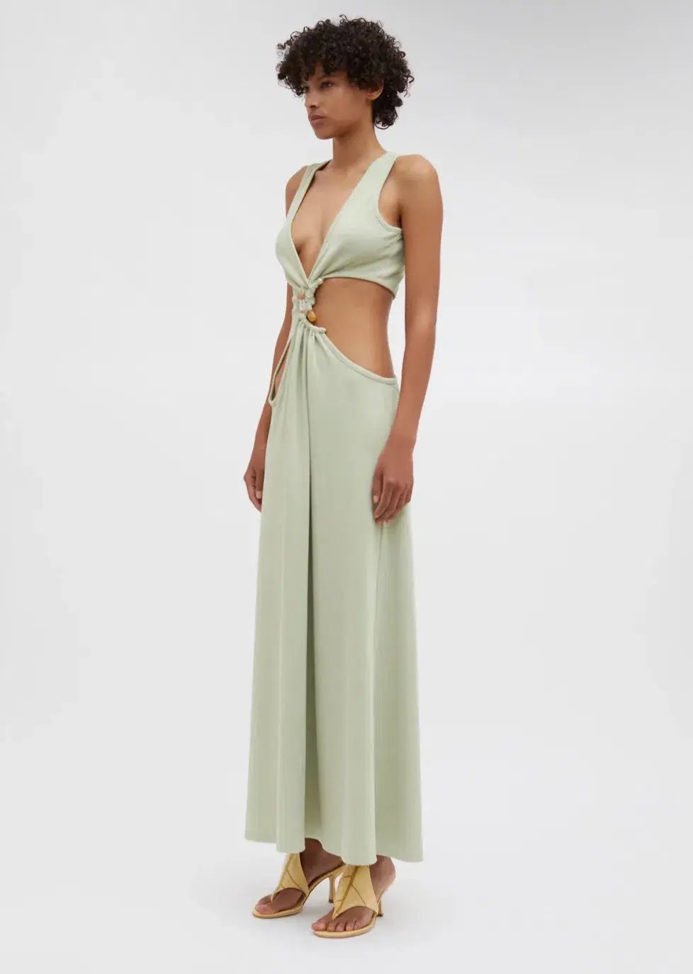 Christopher Esber Stone Cavern Tank Maxi Dress in Pistachio Size 10 photo 4