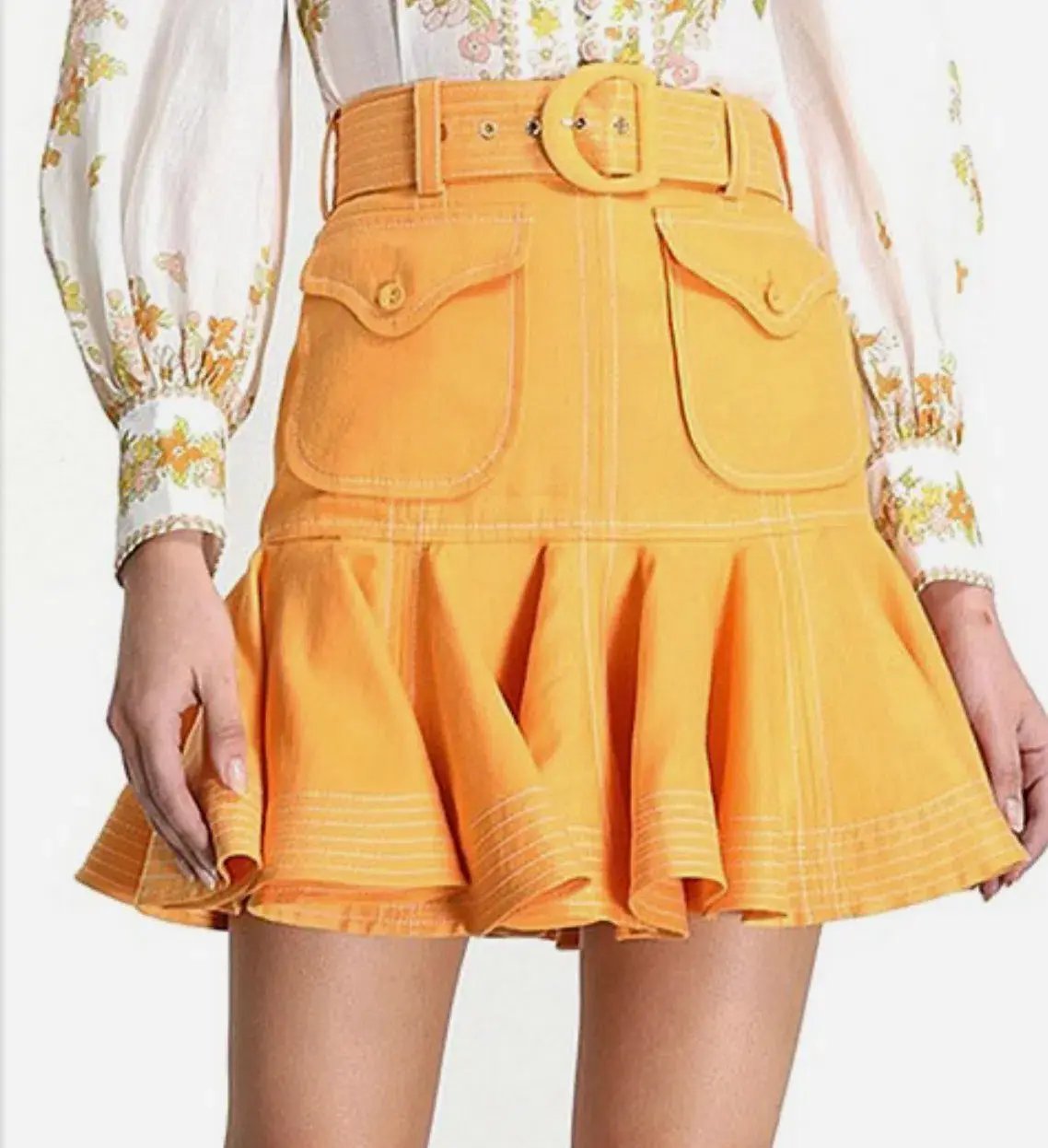 Zimmermann Super Eight Safari Skirt Yellow Size 2 / AU photo 2