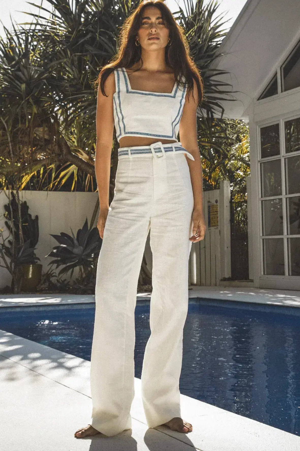 Winona Vittoria Top and Pant Set White Print Size 6 & 8 photo 2