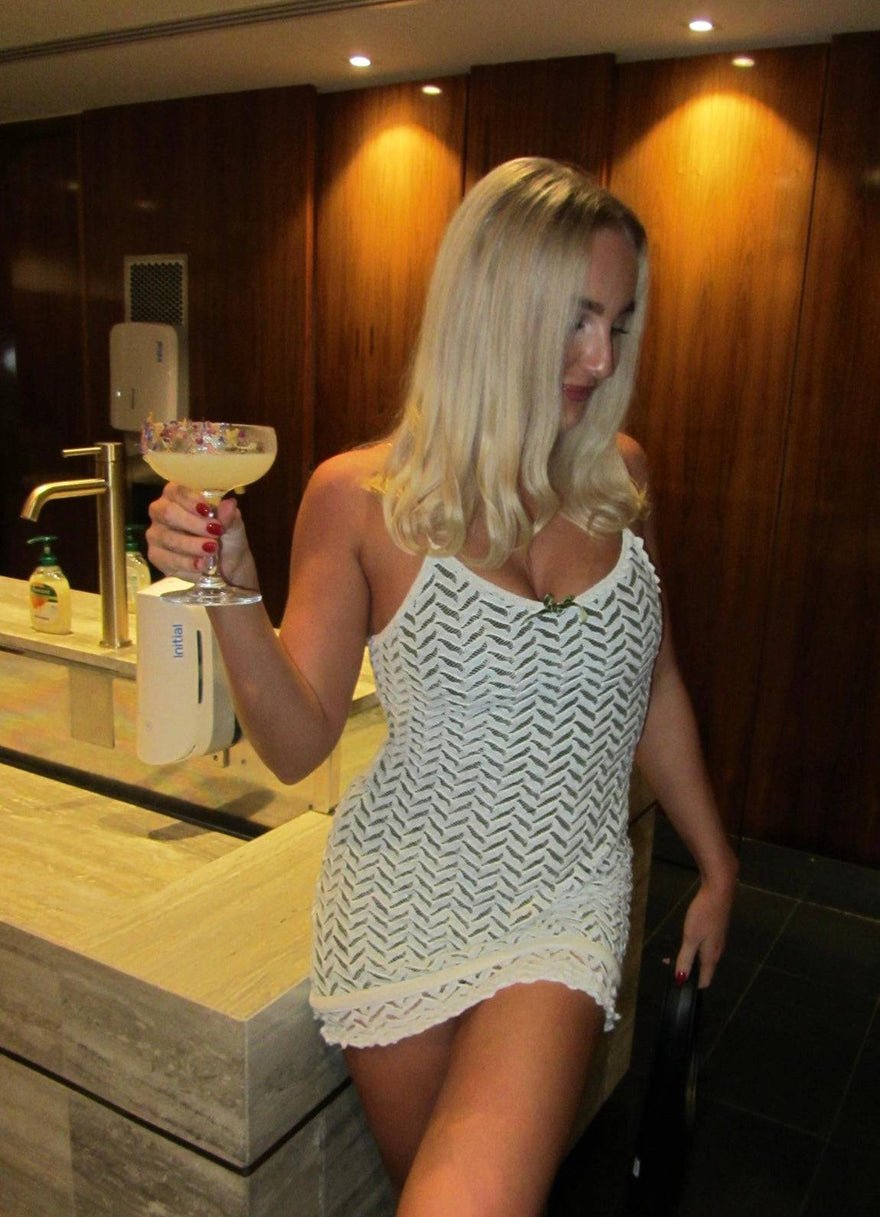 With Jean Mimi Dress in White/Green photo 3